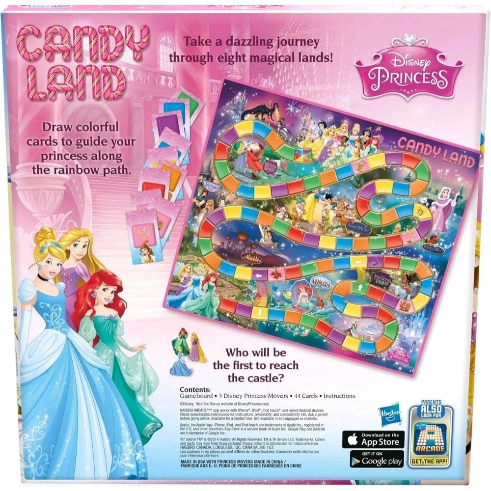 Candy Land Disney Princess Edition Board Game | Preschool Games for 2-3 Players